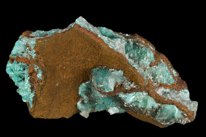 Calcite Encrusted Fibrous Aurichalcite Crystals - Mexico #127195